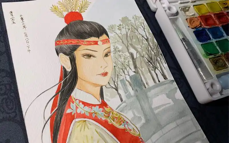 【水彩红楼梦系列-贾宝玉】