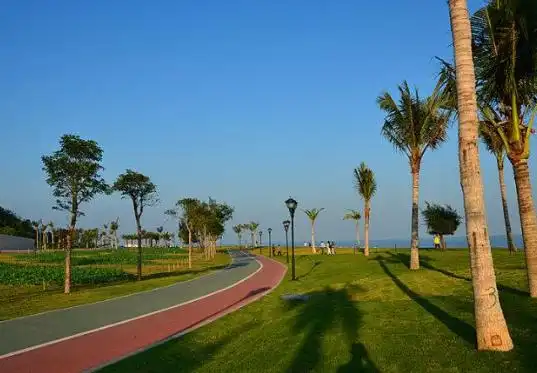 与珠海大剧院连在一起的名亭公园,航拍俯瞰整个小岛灯光的效果,可以