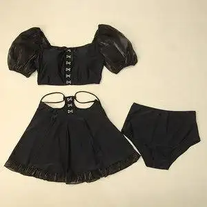 泳衣女分体三角比基尼三件套图片