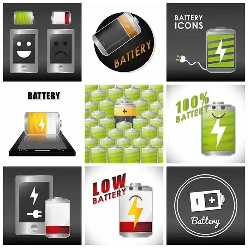 14款电池图案矢量素材