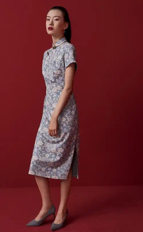 【网上平和堂】凤禧旗袍新款复古文艺印花旗袍裙