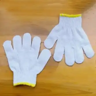 儿童劳保手套学生劳动防护棉纱线花小孩拔河木工防磨防木刺手套 幼儿