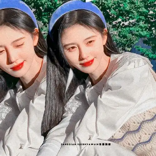 鞠婧祎超话|#鞠婧祎的蓝色发箍#·自修┊鞠婧祎·蓝色发簪·闺蜜图片