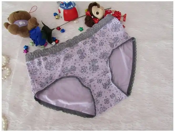 女士内裤女 纯棉 中腰性感弹力棉质面料纯色三角裤小平角裤