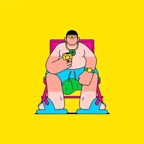 简单有趣的人物形象插画,夸张的动态和配色_rome_italy_在线