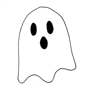 矢量手绘海报, 恐怖南瓜, 幽灵和蝙蝠.万圣节快乐贺卡与南瓜和鬼.