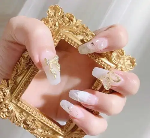 2020款清透气质显白蝴蝶结美甲