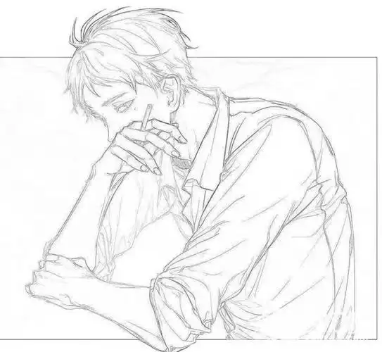 素描图片动漫男生人物作品