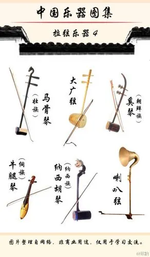 类的拉弦乐器,有传统的,有发展到当代改良的,也有少数民族的一些拉弦