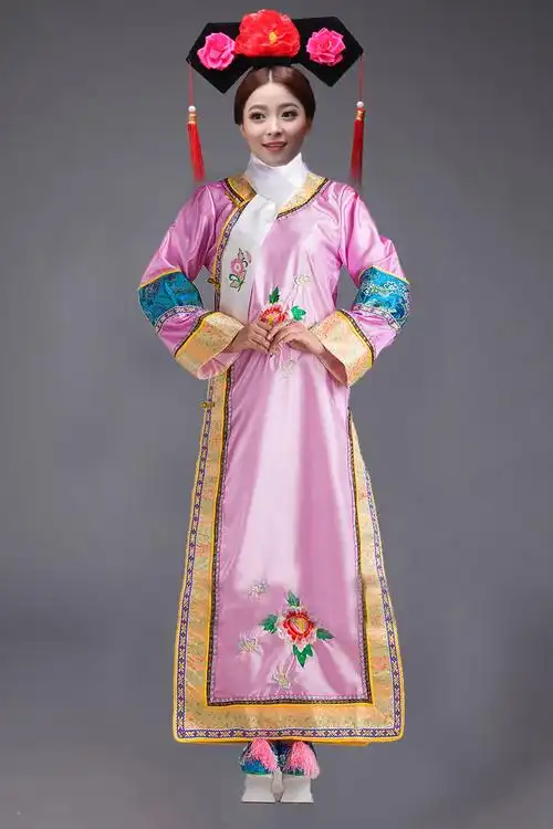 清朝服装古装还珠格格连衣裙甄嬛传女演出服民族服装