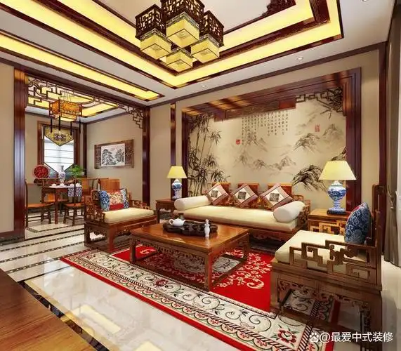 全屋以色泽温润的红木装饰,通过对中式风格传统文化的理解