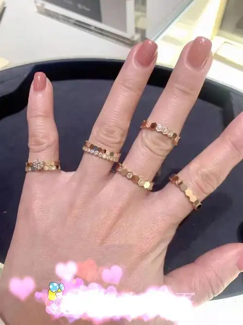 美对戒chaumet/尚美巴黎戒指beemylove18k玫瑰金爱99巢蜂巢对戒婚戒