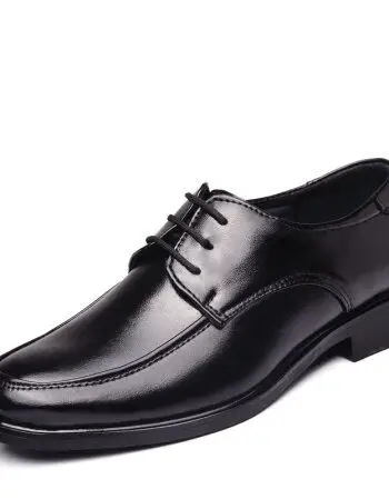 2016新款单鞋男士商务正装皮鞋系带休闲男鞋 黑色 42