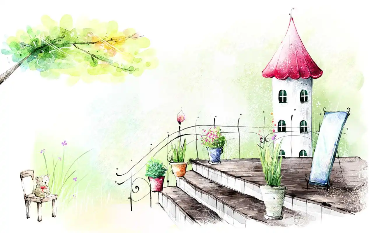 手绘唯美意境快乐童年记忆小清新极简桌面壁纸(一)