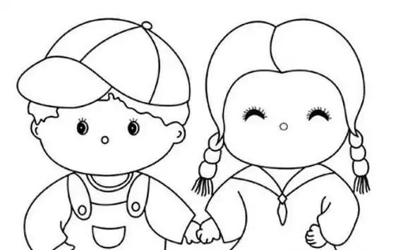 幼儿简笔画友好朋友