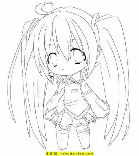 图片免费下载-红豆饭小学生简笔画手绘q版人物简笔画-我也来画小美女