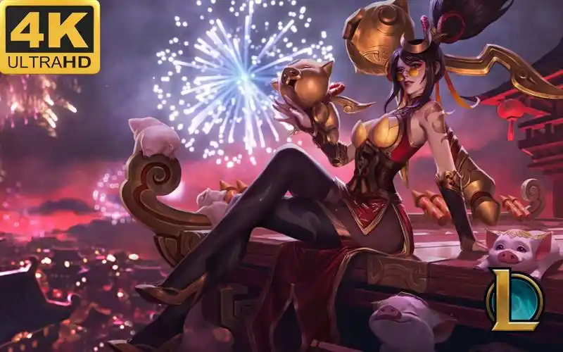【英雄联盟】烈焰美人-薇恩 4k动态壁纸