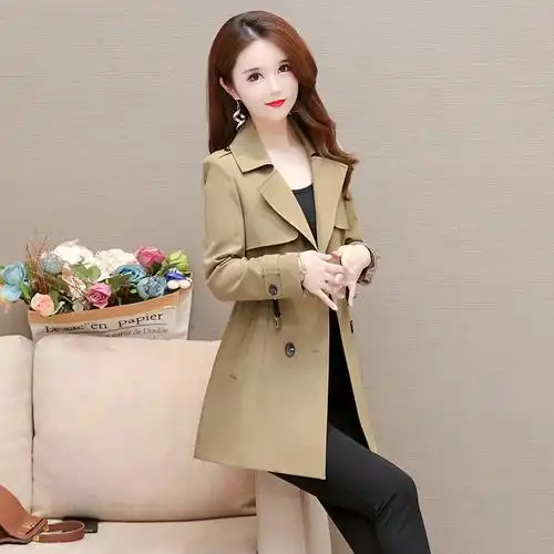 中老年女士短款风衣