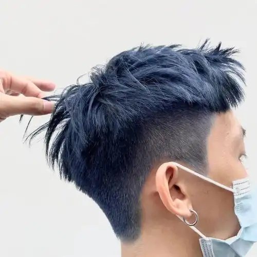 今日给各位猛男推荐的发色有:蓝黑色,这几款发色是比较适合男生日常去