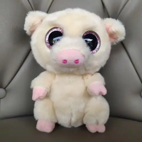 山羊美国亮片大眼睛儿童毛绒玩具老虎恐龙猫头鹰兔猪变色龙独角兽