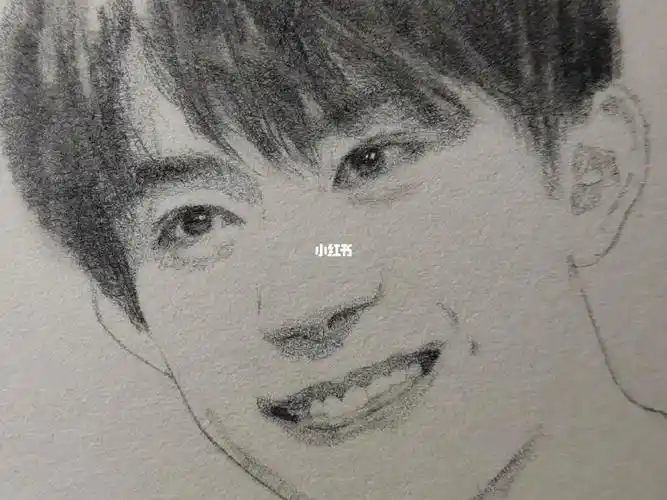 尽力了#易烊千玺  #素描  #素描头像  #美术生  #寻找小红书绘画大神