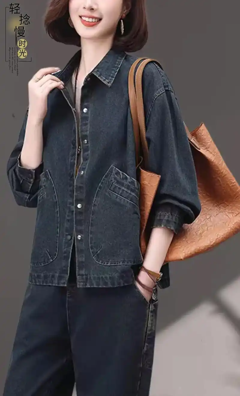 姐妹们;宽松休闲牛仔外套来喽!