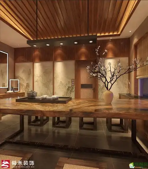 济南200平米中式风格美容院装修效果图