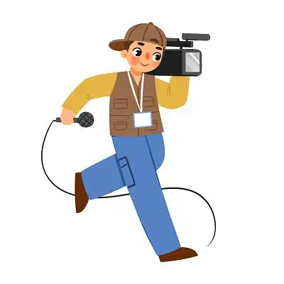 记者采访卡通人物记者日记者采访摄影png素材记者日元素