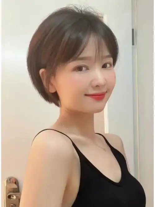 96适合圆脸的短发发型推荐 减龄短发 韩式挂耳短发甜美显瘦 天津