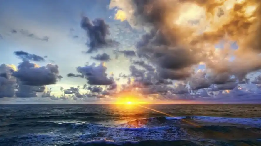 win7海滩日落风光,高清图片,电脑桌面-壁纸族