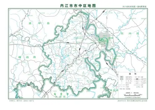 内江市市中区标准地图