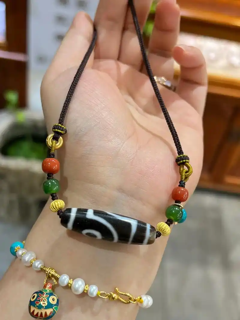 分享店内日常绳艺手作天珠锁骨链