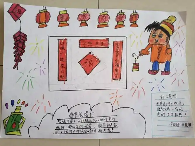 师大附小一年三班"特殊假期 别样成长"系列之(一)春节风俗手抄报