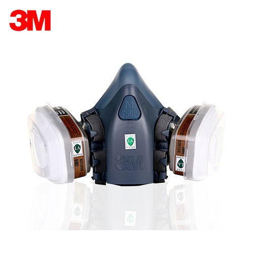 3m 7502舒适型硅胶半面罩防毒面具