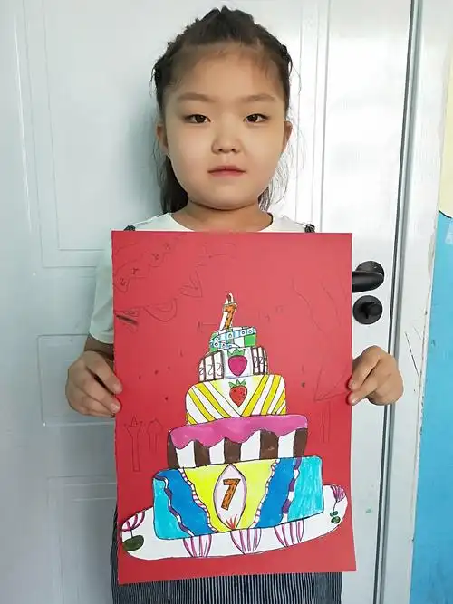 艺奇苑画室启蒙班创意美术之生日蛋糕下午班作品