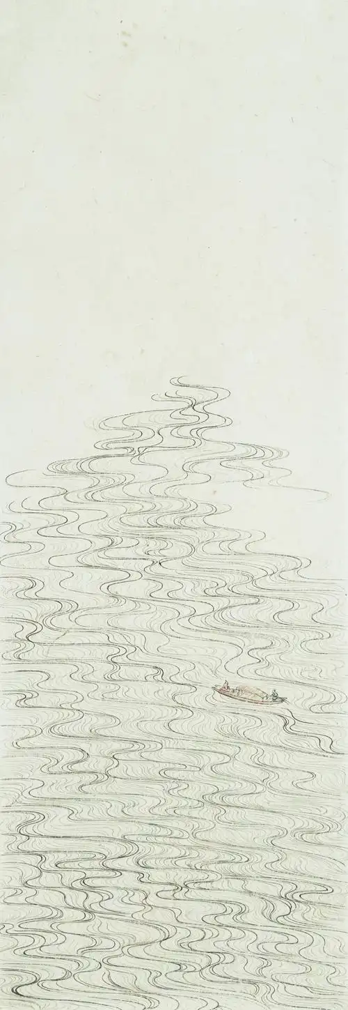 国画水墨山水工笔水纹浪花水图