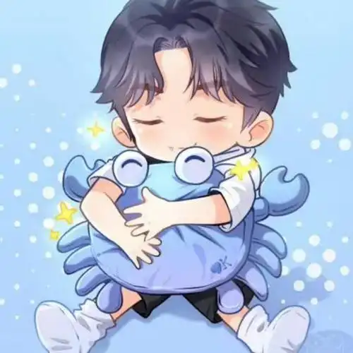 一只可爱的蓝色小螃蟹