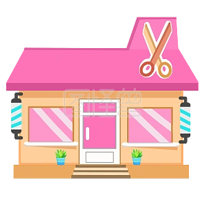 图怪兽原创元素  理发店  卡通