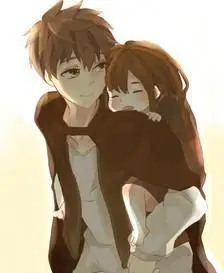 姐弟动漫简笔画