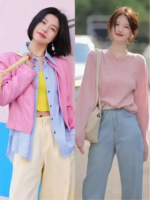 粉色和蓝色搭配的效果,粉色和蓝色搭配的效果图(春天和"粉色"好配)