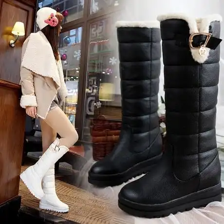 【厚底中跟高筒靴】_加厚棉鞋图片_厚底高筒靴价格_搭配分享 - 爱逛街