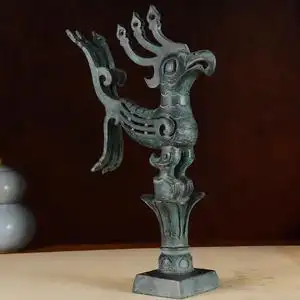 仿古青铜器三星堆鸟摆件博物馆文创太阳神鸟家居礼品青铜神树装饰
