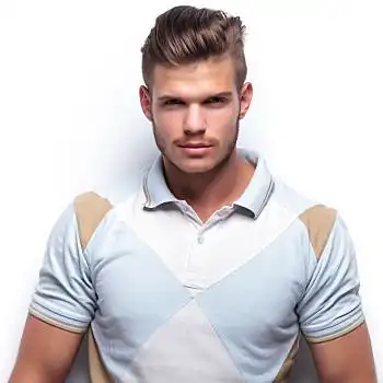 英俊,休闲,男人,看,头像,年轻,白色背景,背景