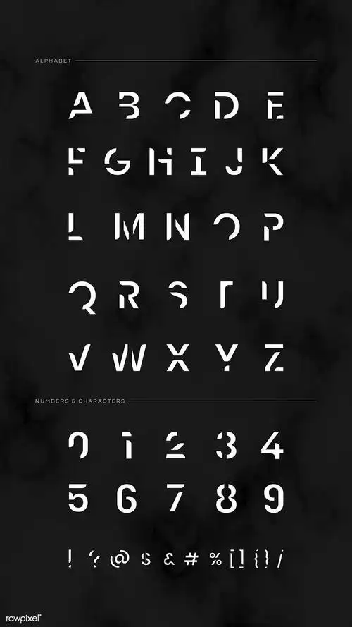 英文字母排版矢量