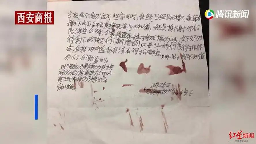 11岁单亲男孩跳楼遗书