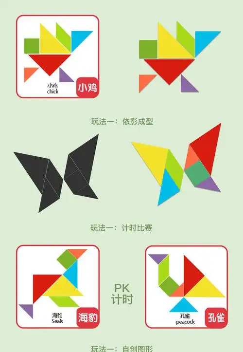 磁性七巧板拼图图案大全玩具儿童智力男女孩36积木拼装幼儿园早教玩具