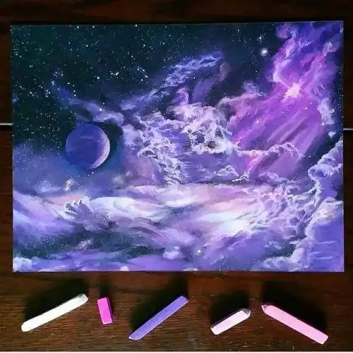 彩铅笔和色粉画出的星空 | 插画师 joshua dansby #艺术范