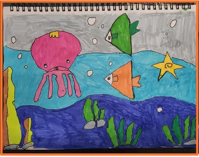 《海底世界真奇妙》优秀作品展示(一年级)