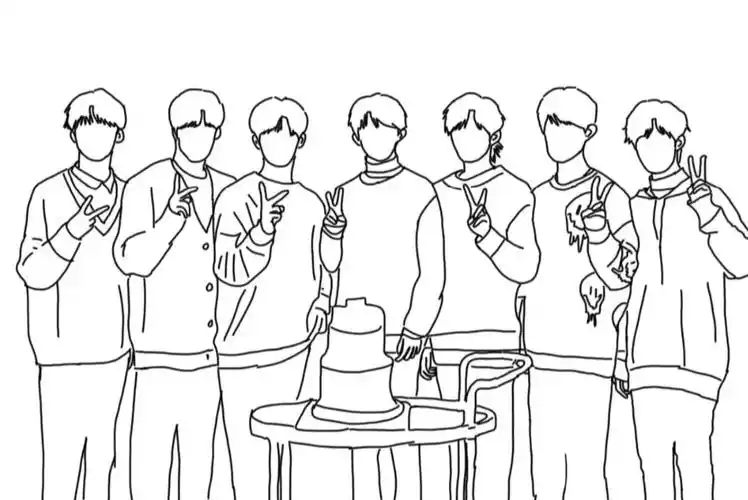 hello大家好啊时代少年团的二周年线稿