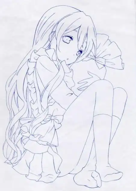 震撼圆珠笔素描动漫卡通人物